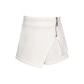 Asymmetrical Pleated White Skort